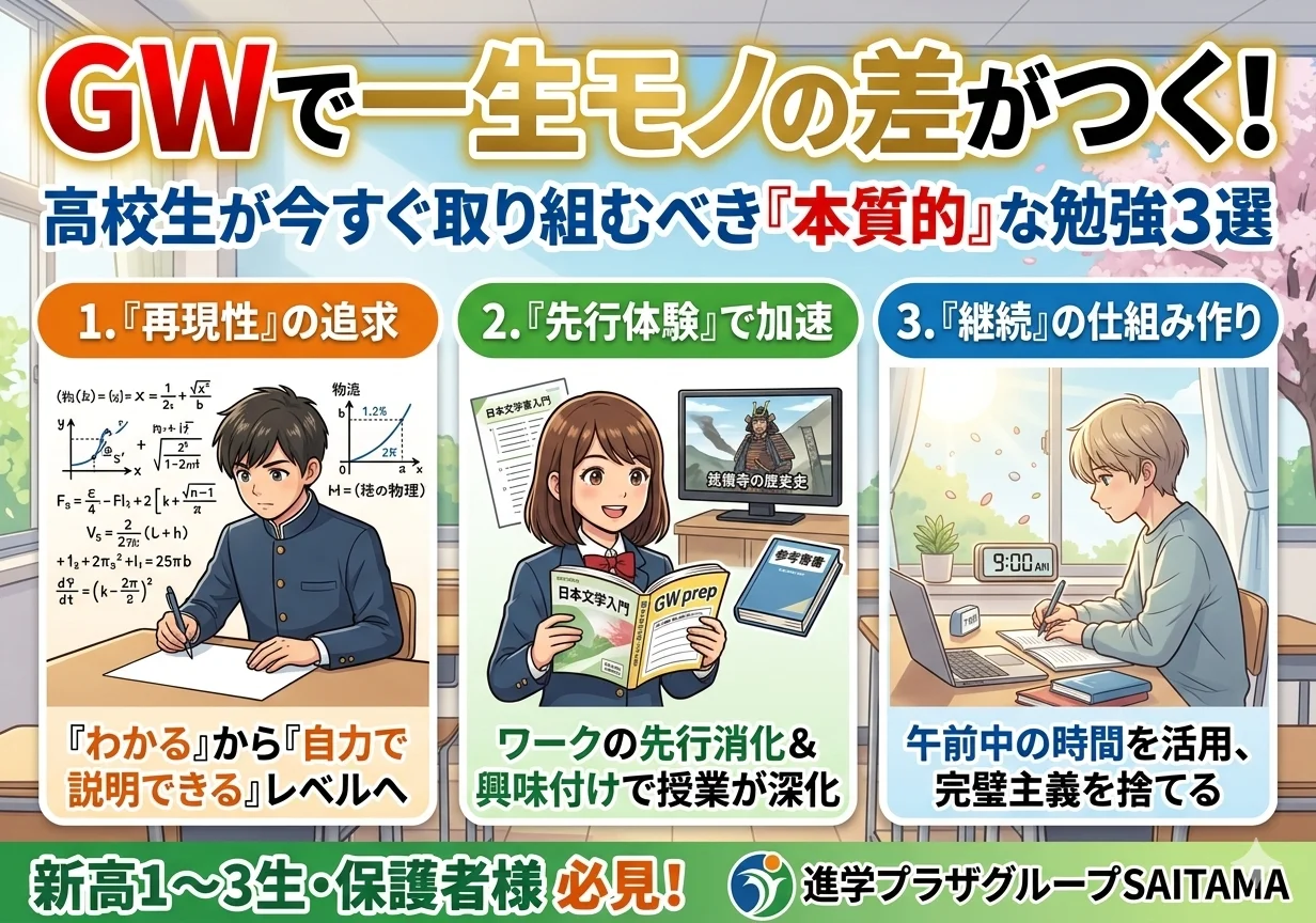 【高校生・超必見】GWで一生モノの差がつく！高校生が今すぐ取り組むべき「本質的」な勉強３選