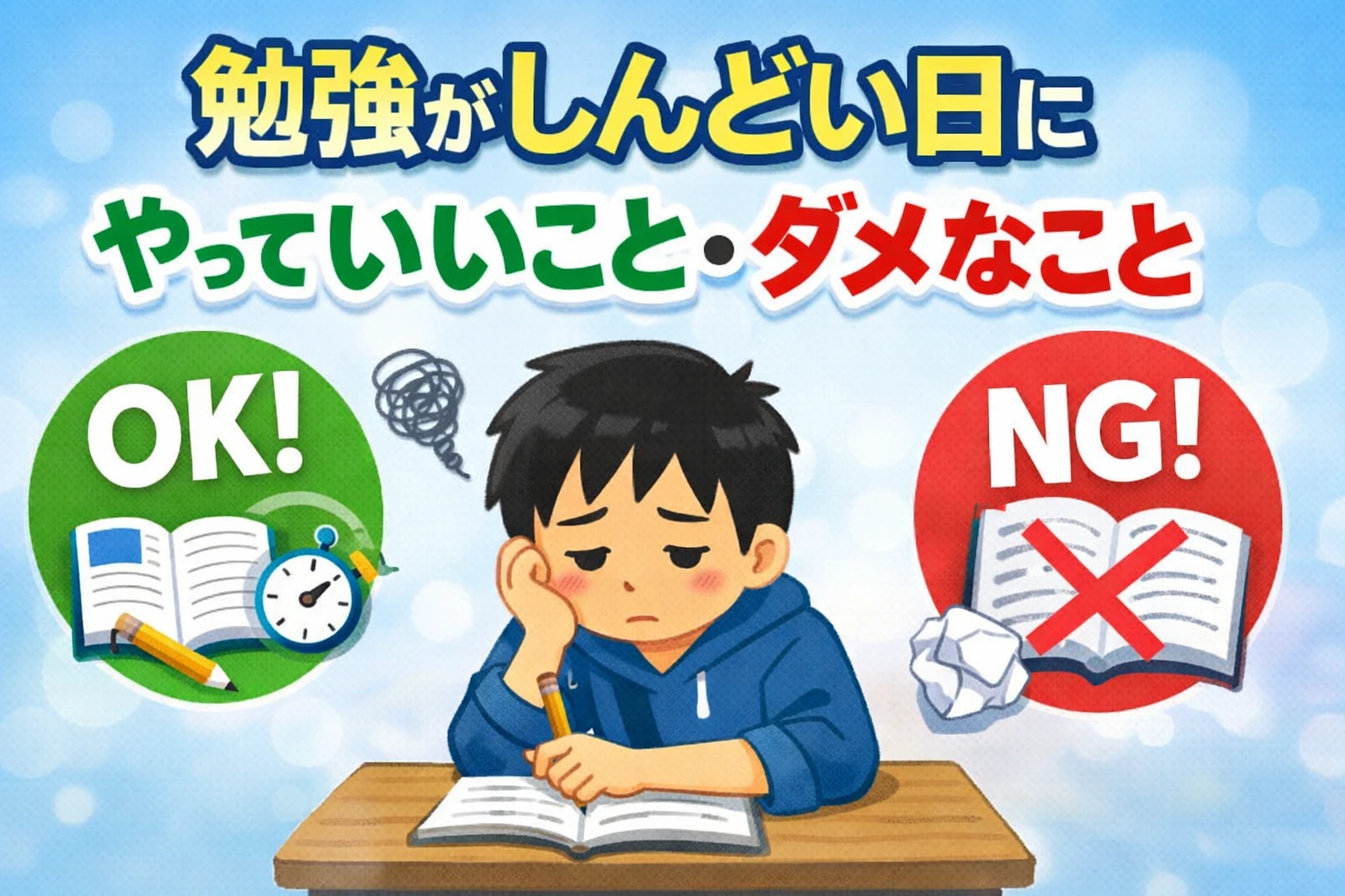 【全学年向け】勉強がしんどい日にやっていいこと／ダメなこと