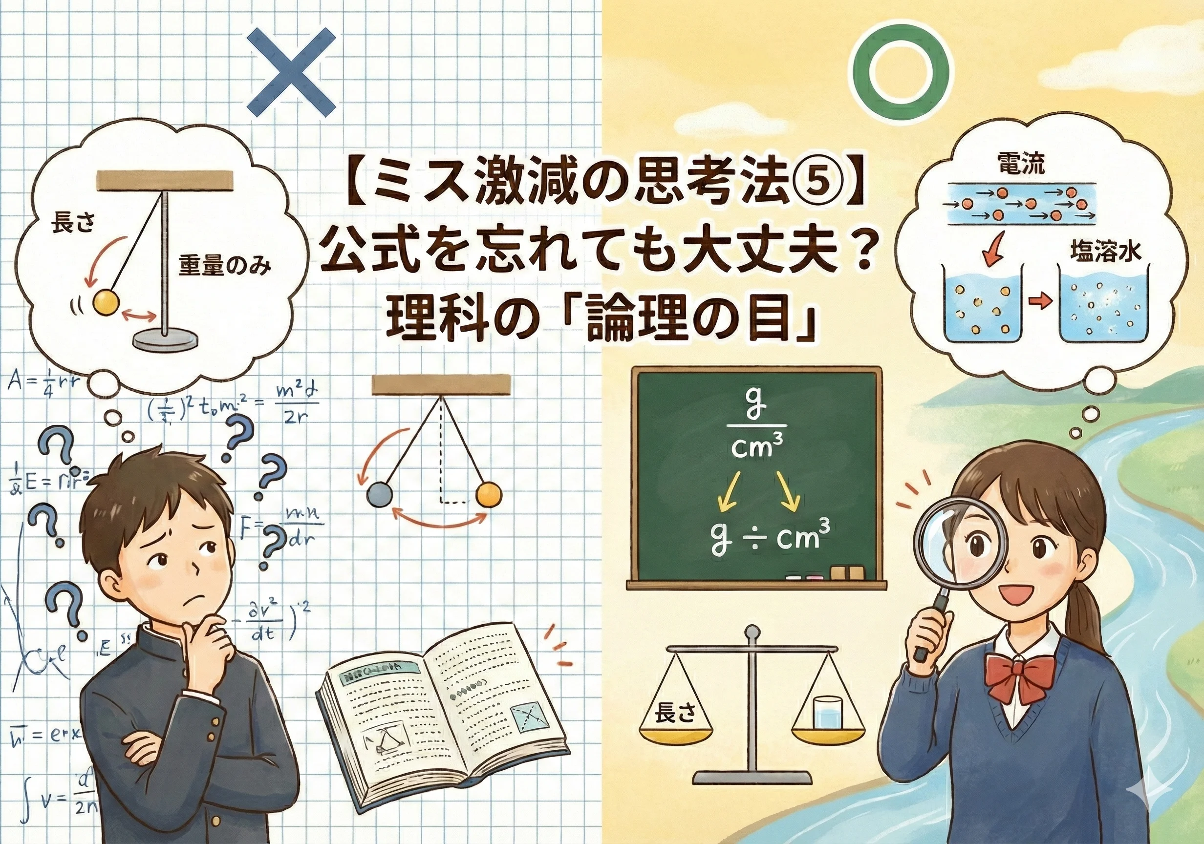 ■ミス激減の思考法⑤■公式を忘れても大丈夫？理科の「論理の目」