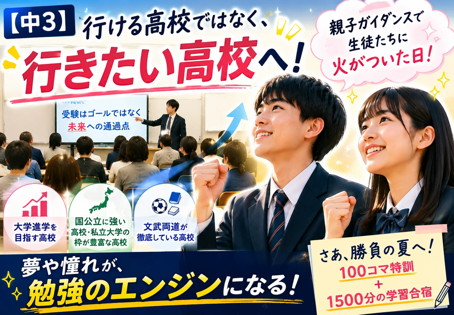 【中3】「行ける高校」ではなく「行きたい高校」へ！〜浦和美園校の親子ガイダンスで生徒たちに火がついた日〜