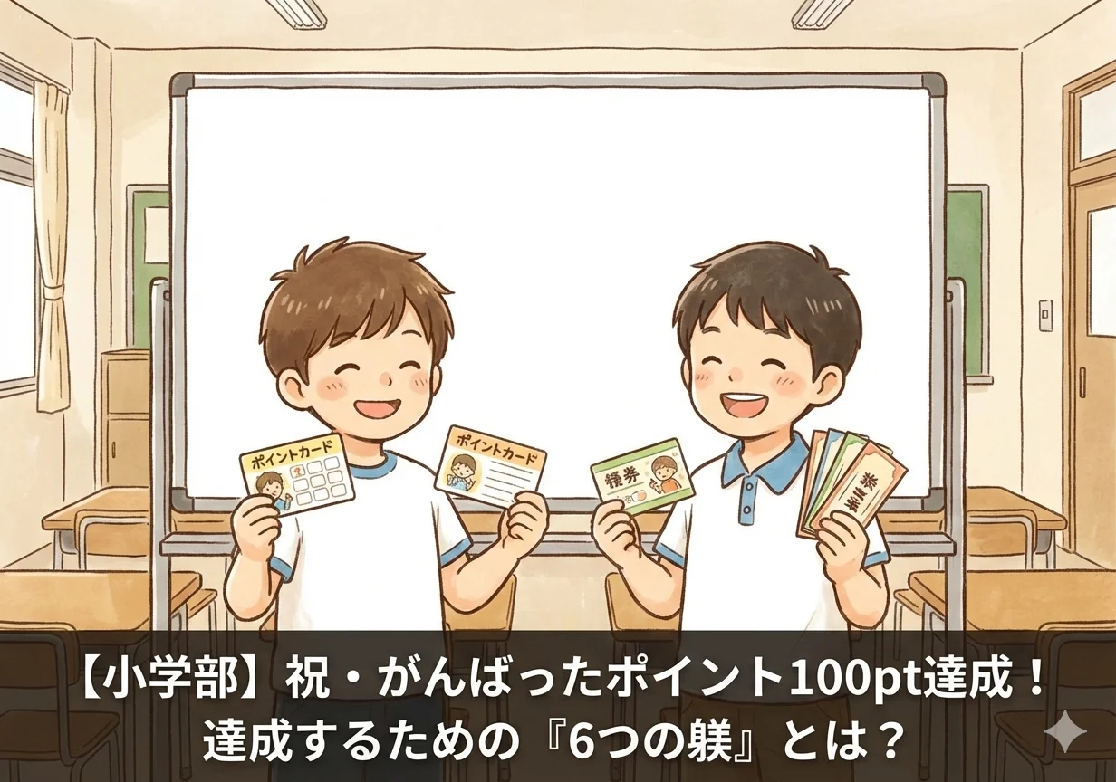 【小学部】祝・がんばったポイント100pt達成！　達成するための「6つの躾」とは？