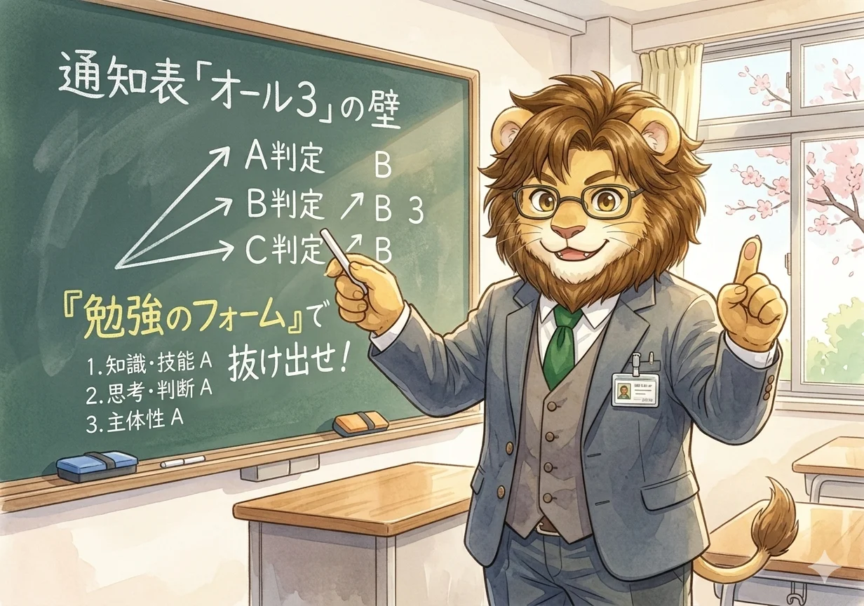 【中学生・保護者向け】通知表「オール3」の正体と、抜け出すための勉強法