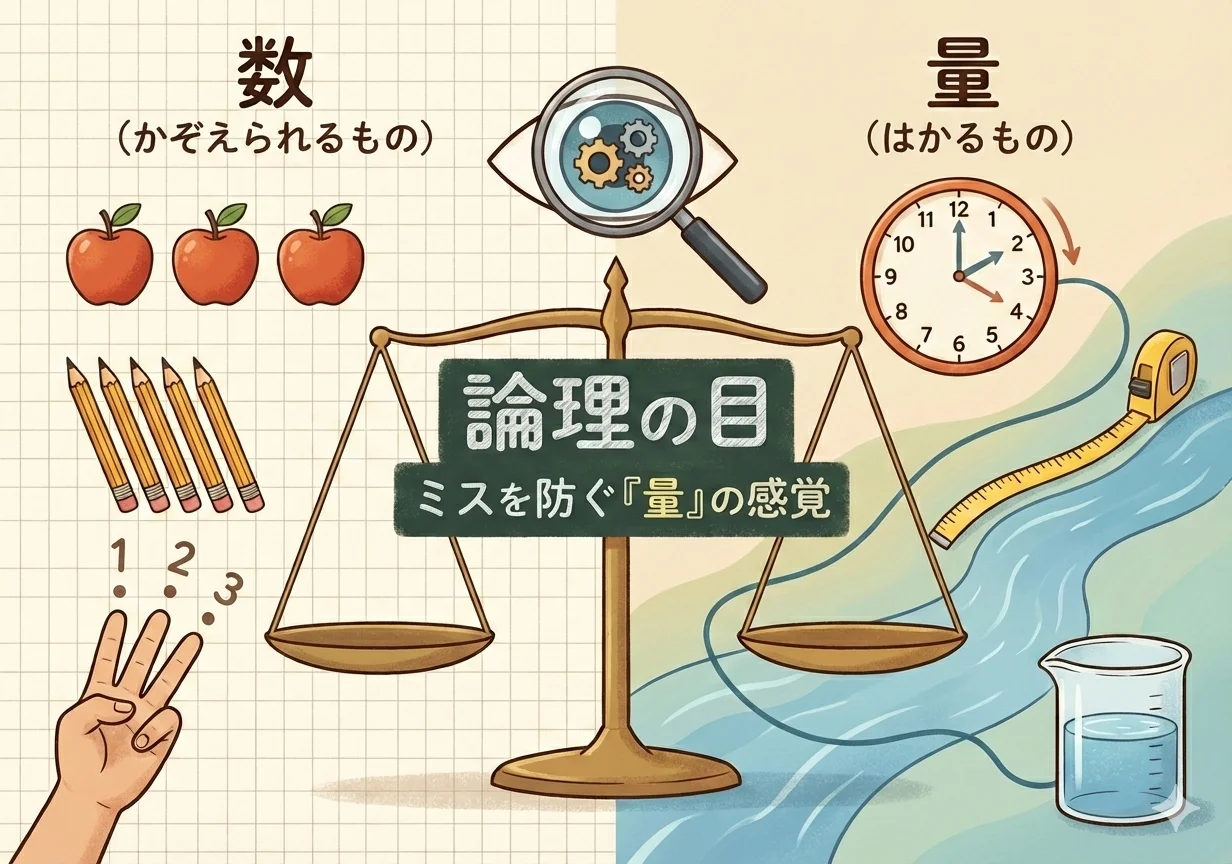 ■ミス激減の思考法③■数学にもある「数えられる／数えられない」　― 文章題のミスを防ぐ論理の目 ―